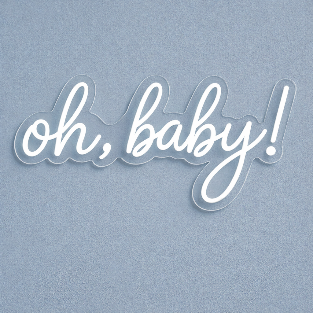 Oh Baby LED Neon Sign Backdrop – Baby Shower & Gender Reveal Party Neon Light Decor