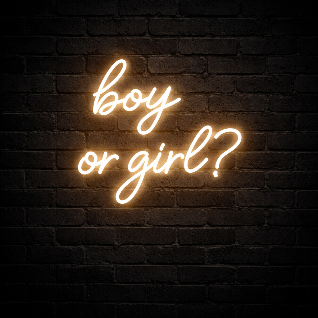 Boy or Girl? LED Neon Sign – Gender Reveal Party Backdrop