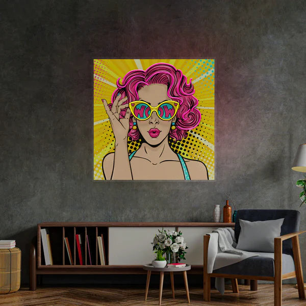 Pop Art Lady – Premium Neon Artwork LED Wall Piece