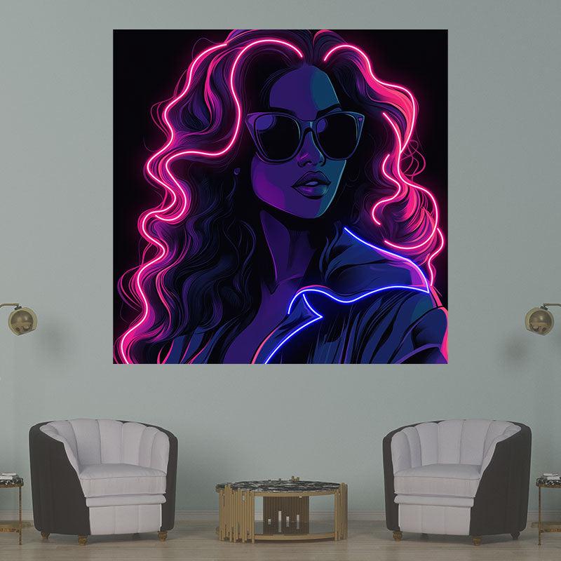 Neon Woman Portrait Wall Art – Modern Glam LED Neon Decor for Living Rooms & Creative Spaces