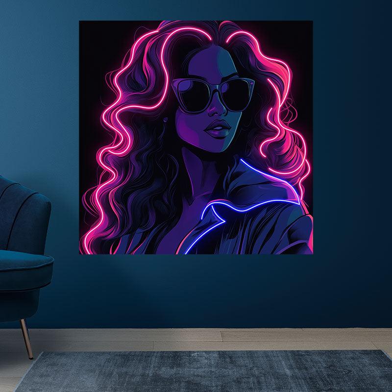 Neon Woman Portrait Wall Art – Modern Glam LED Neon Decor for Living Rooms & Creative Spaces