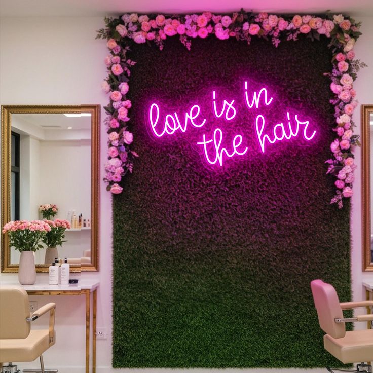 Love Is In The Hair – Custom LED Neon Sign