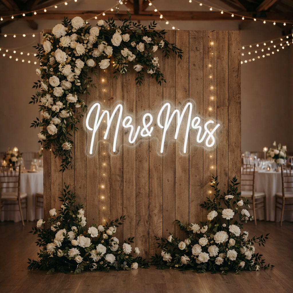 Mr & Mrs Wedding LED Neon Sign – Wedding Backdrop Light