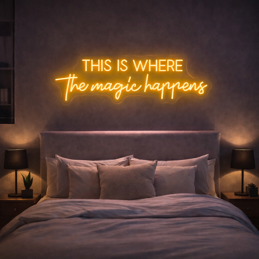 This Is Where The Magic Happens Neon Sign, Custom Beauty Salon LED Neon Light Beauty Room Hair Salon Skincare Room Wall Art Decor Salon Gift