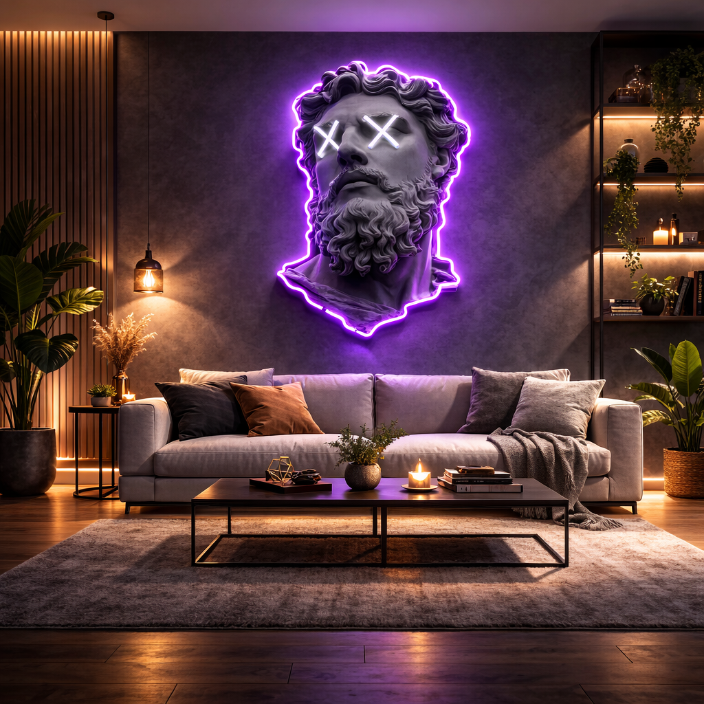 Dreamer Classical Bust Premium Neon Wall Art