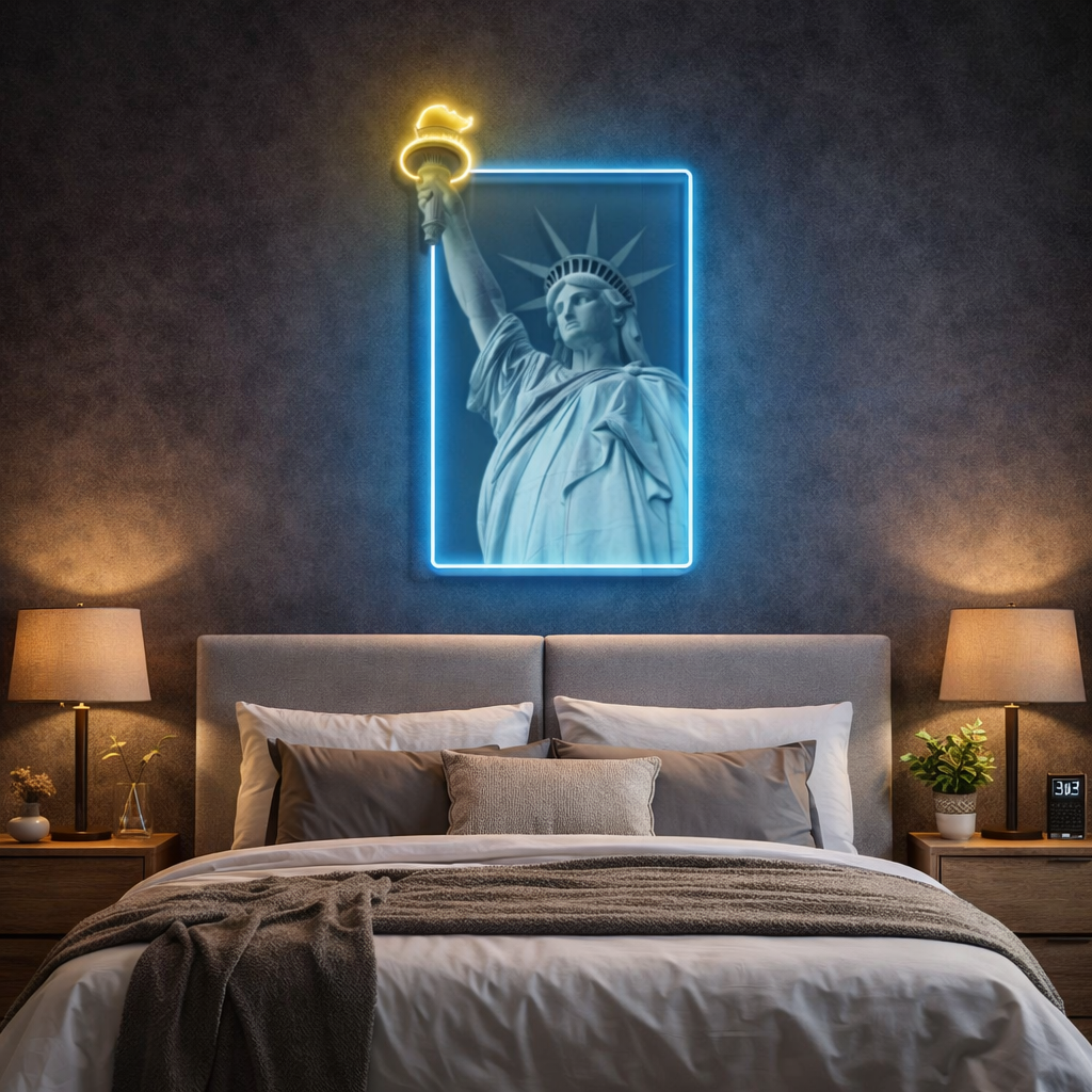 Statue of Liberty LED Neon Wall Art – Iconic New York Neon Decor for Bedrooms & Modern Interiors