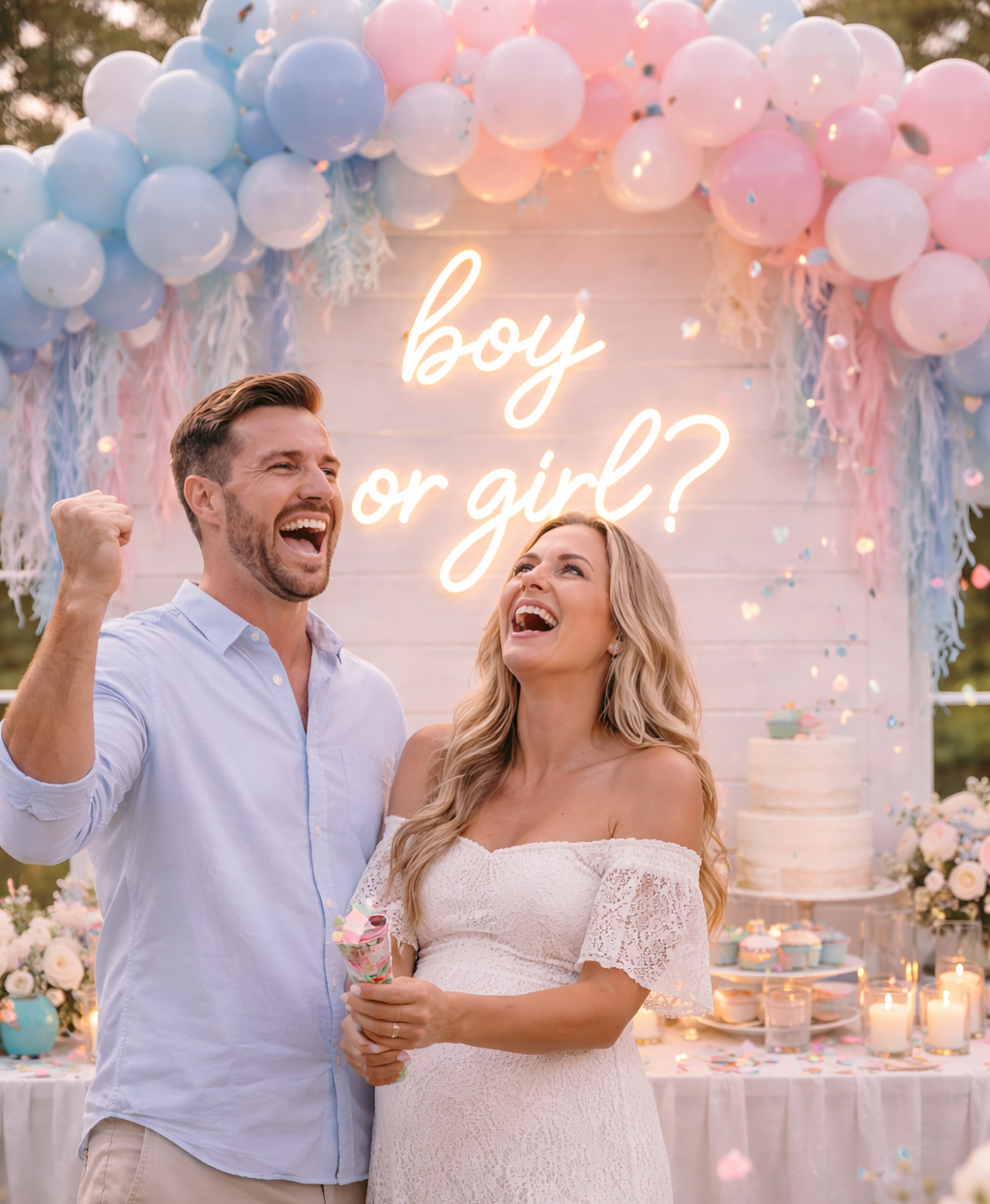 Boy or Girl? LED Neon Sign – Gender Reveal Party Backdrop