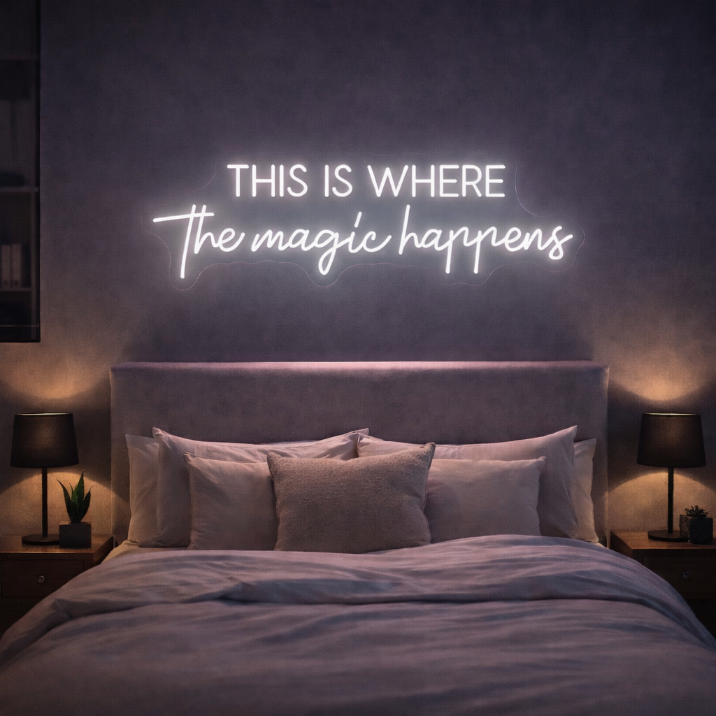 This Is Where The Magic Happens Neon Sign, Custom Beauty Salon LED Neon Light Beauty Room Hair Salon Skincare Room Wall Art Decor Salon Gift