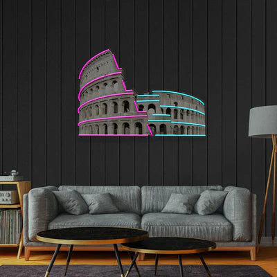 Colosseum LED Neon Wall Art – Modern Architectural Neon Decor for Bedrooms & Contemporary Interiors