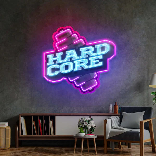 Hardcore Dumbbell – Premium Neon Artwork LED Wall Sign