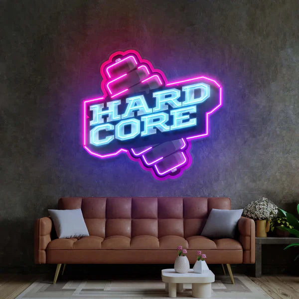 Hardcore Dumbbell – Premium Neon Artwork LED Wall Sign