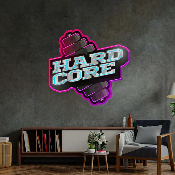 Hardcore Dumbbell – Premium Neon Artwork LED Wall Sign