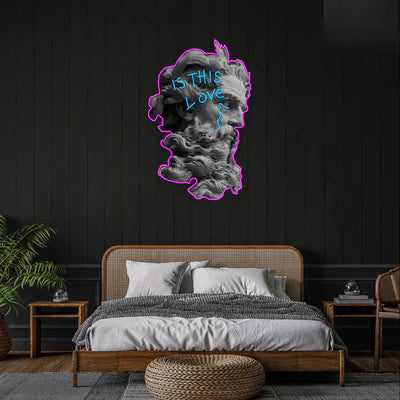 Zeus Is This Love Premium Artwork Neon Wall Art – Modern Neon Typography Decor for Bedrooms & Creative Spaces