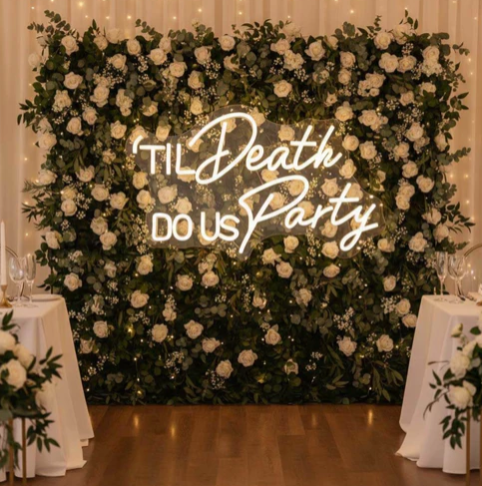 Til Death Do Us Party Wedding Neon Sign