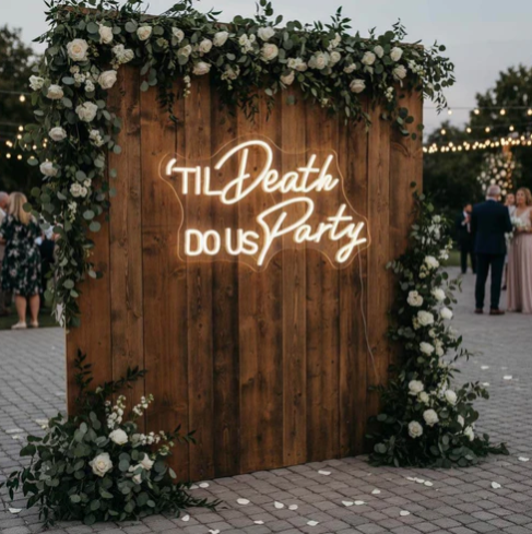 Til Death Do Us Party Wedding Neon Sign