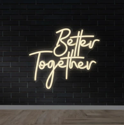 Better Together Wedding Neon Sign – Romantic LED Reception Backdrop