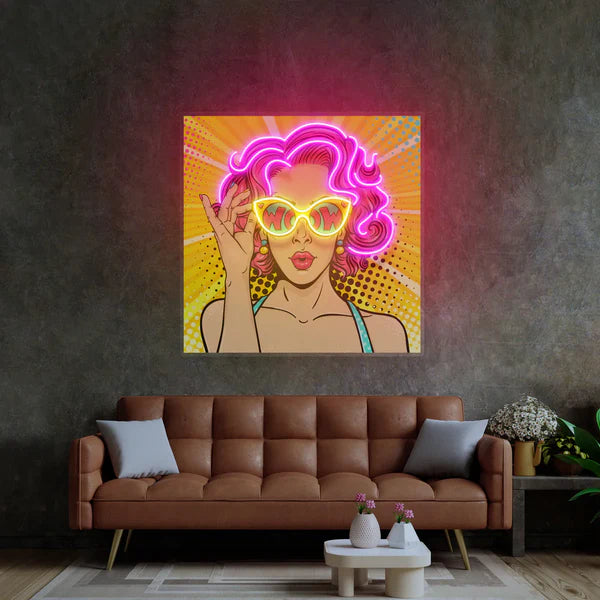 Pop Art Lady – Premium Neon Artwork LED Wall Piece